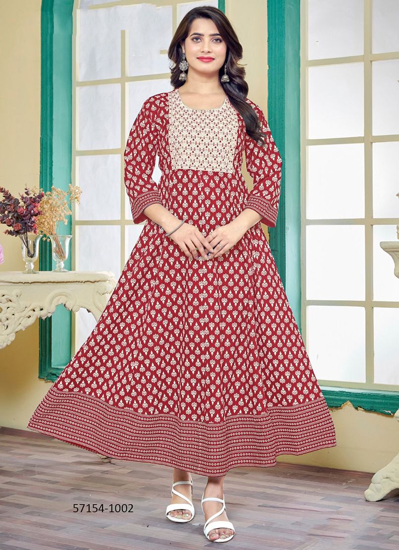 MONALISA 2 - Catalog # 57154 (Set of 8 Readymade Women's Kurtis / Tops) by Brand SANGEET