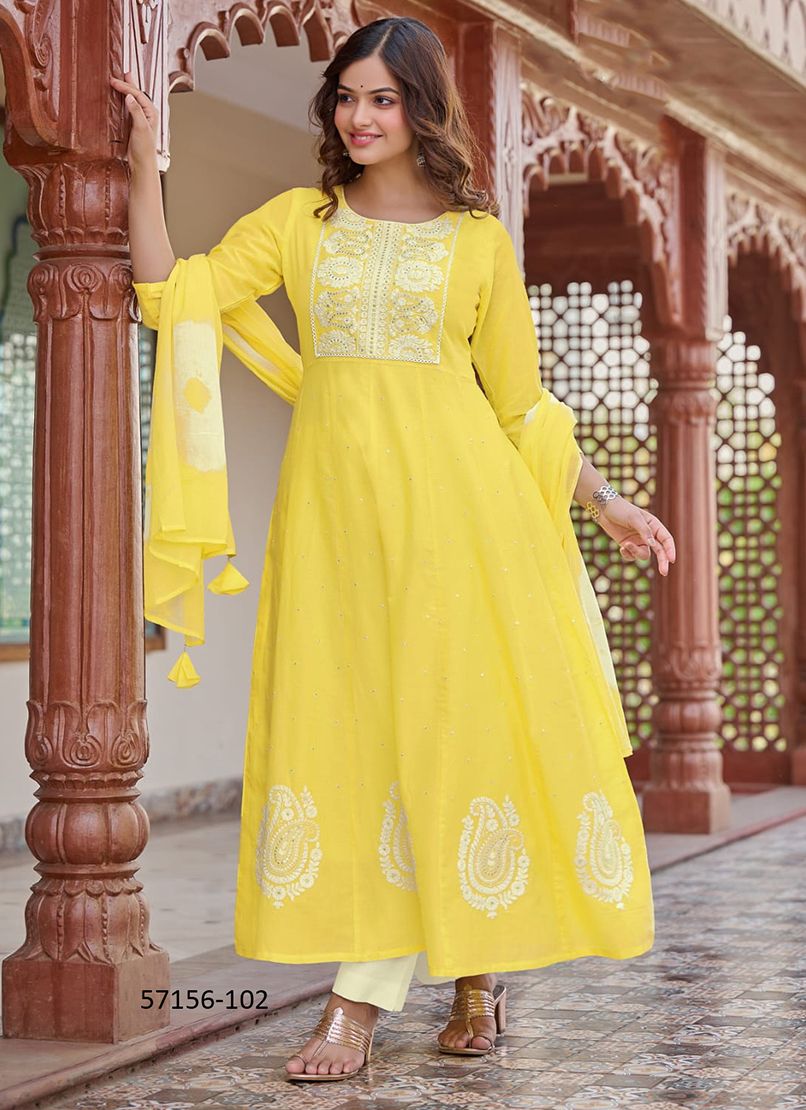GULNAAZ - Catalog # 57156 (Set of 6 Readymade Salwar Suits) by Brand OSSM