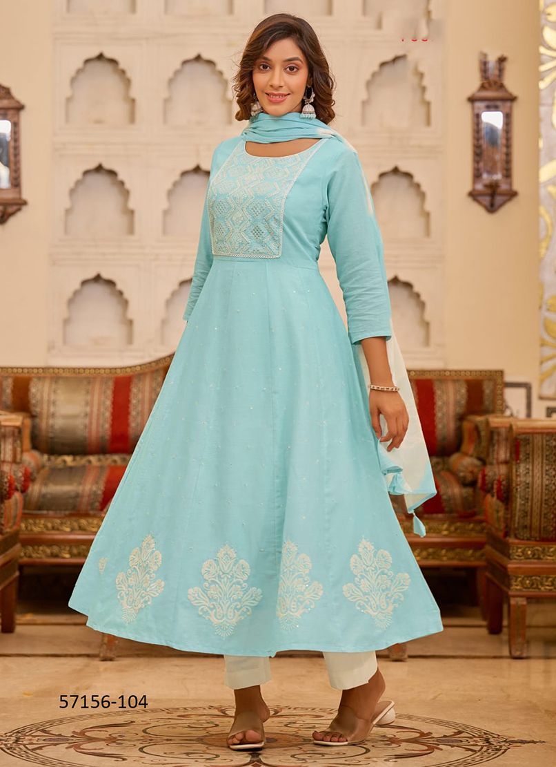GULNAAZ - Catalog # 57156 (Set of 6 Readymade Salwar Suits) by Brand OSSM