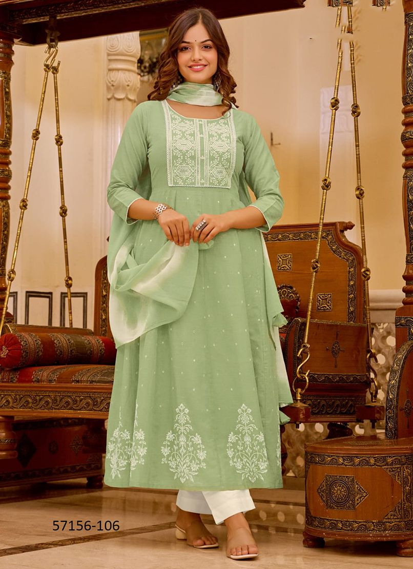GULNAAZ - Catalog # 57156 (Set of 6 Readymade Salwar Suits) by Brand OSSM