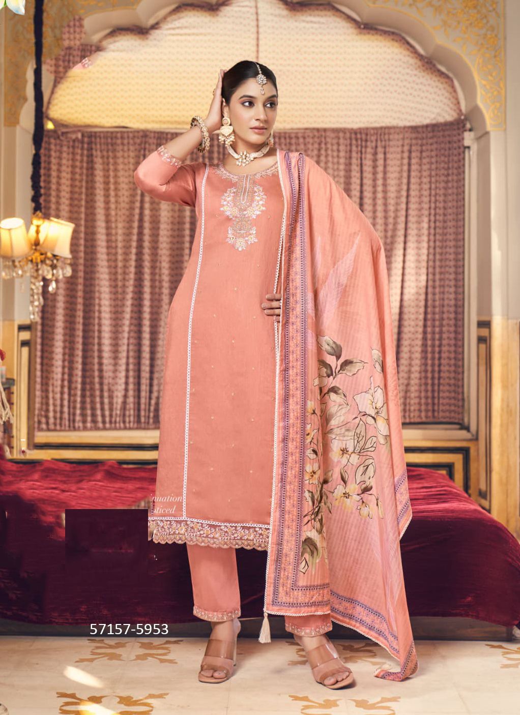 VASANT - Catalog # 57157 (Set of 4 Readymade Salwar Suits) by Brand RANGOON