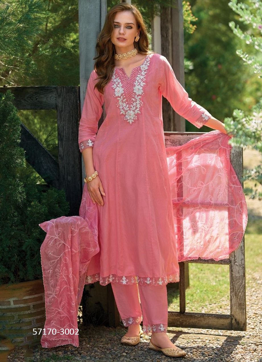 KARIGARI - Catalog # 57170 (Set of 6 Readymade Salwar Suits) by Brand POONAM DESIGNER