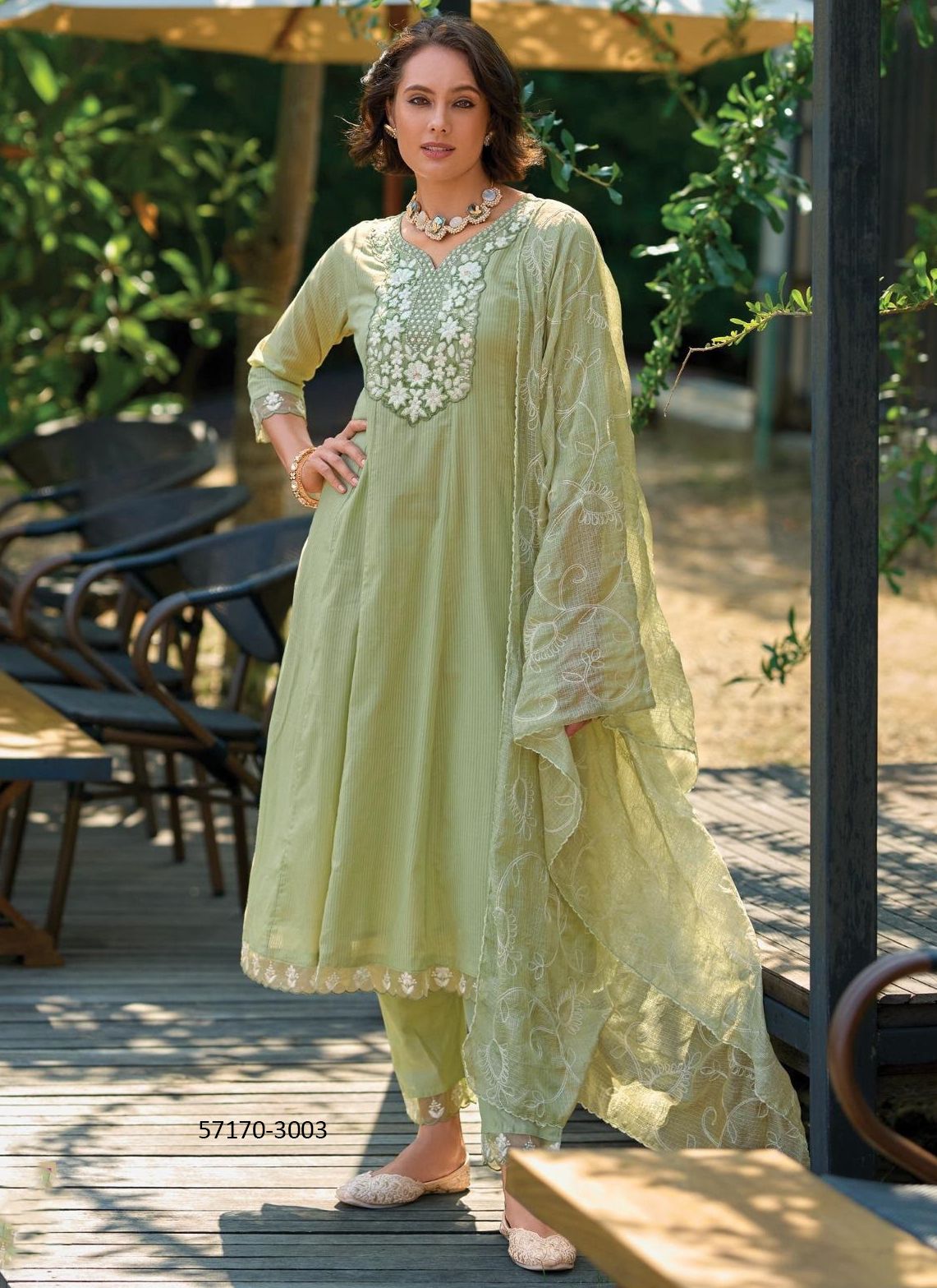 KARIGARI - Catalog # 57170 (Set of 6 Readymade Salwar Suits) by Brand POONAM DESIGNER