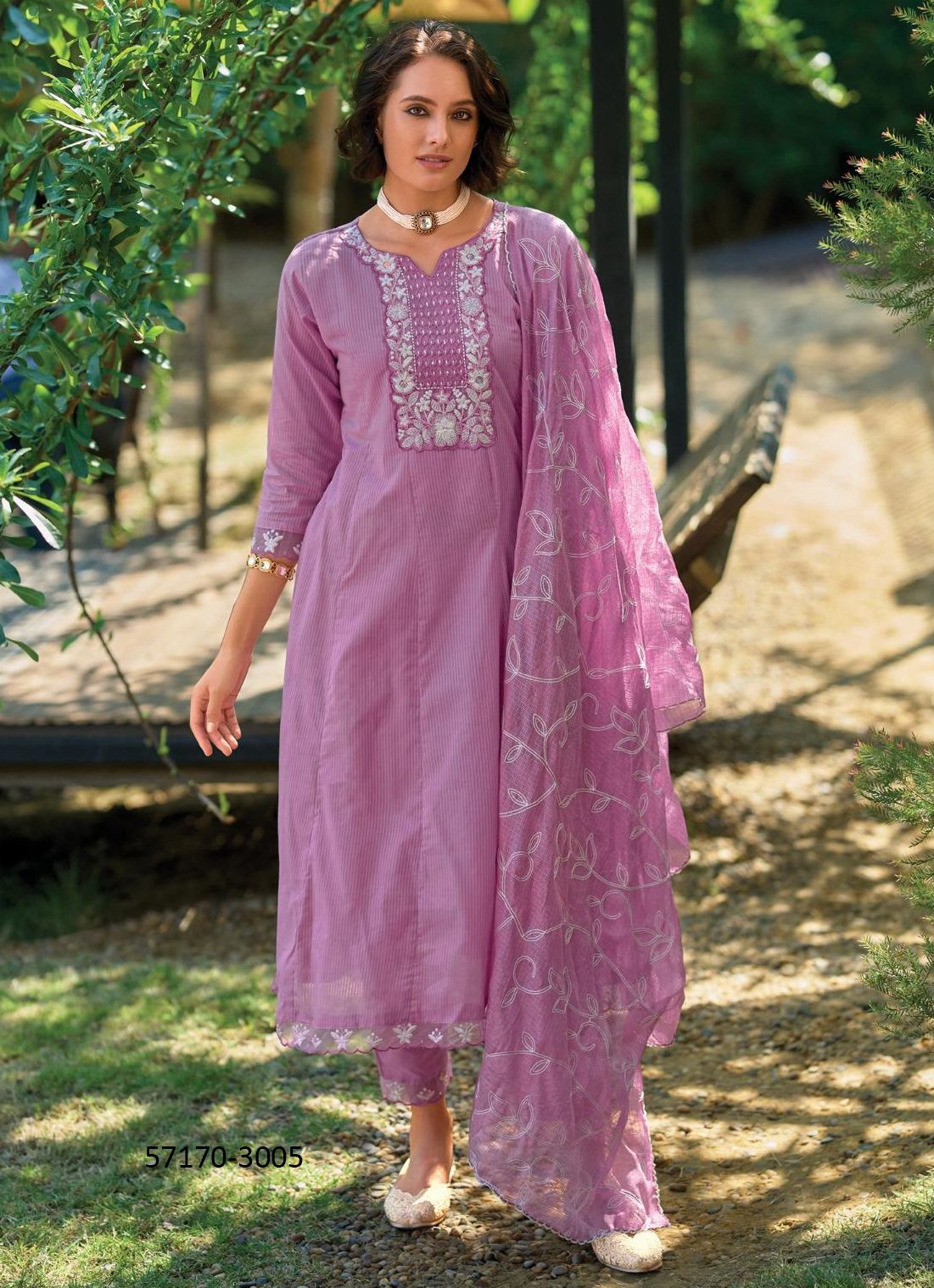 KARIGARI - Catalog # 57170 (Set of 6 Readymade Salwar Suits) by Brand POONAM DESIGNER