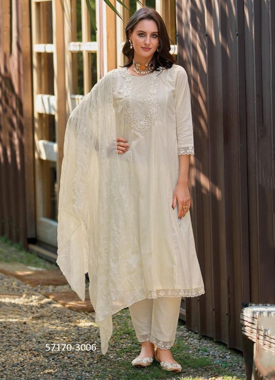 KARIGARI - Catalog # 57170 (Set of 6 Readymade Salwar Suits) by Brand POONAM DESIGNER