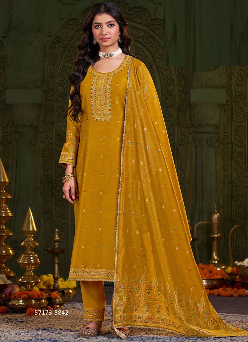 KAMLA - Catalog # 57173 (Set of 6 Readymade Salwar Suits) by Brand RANGOON