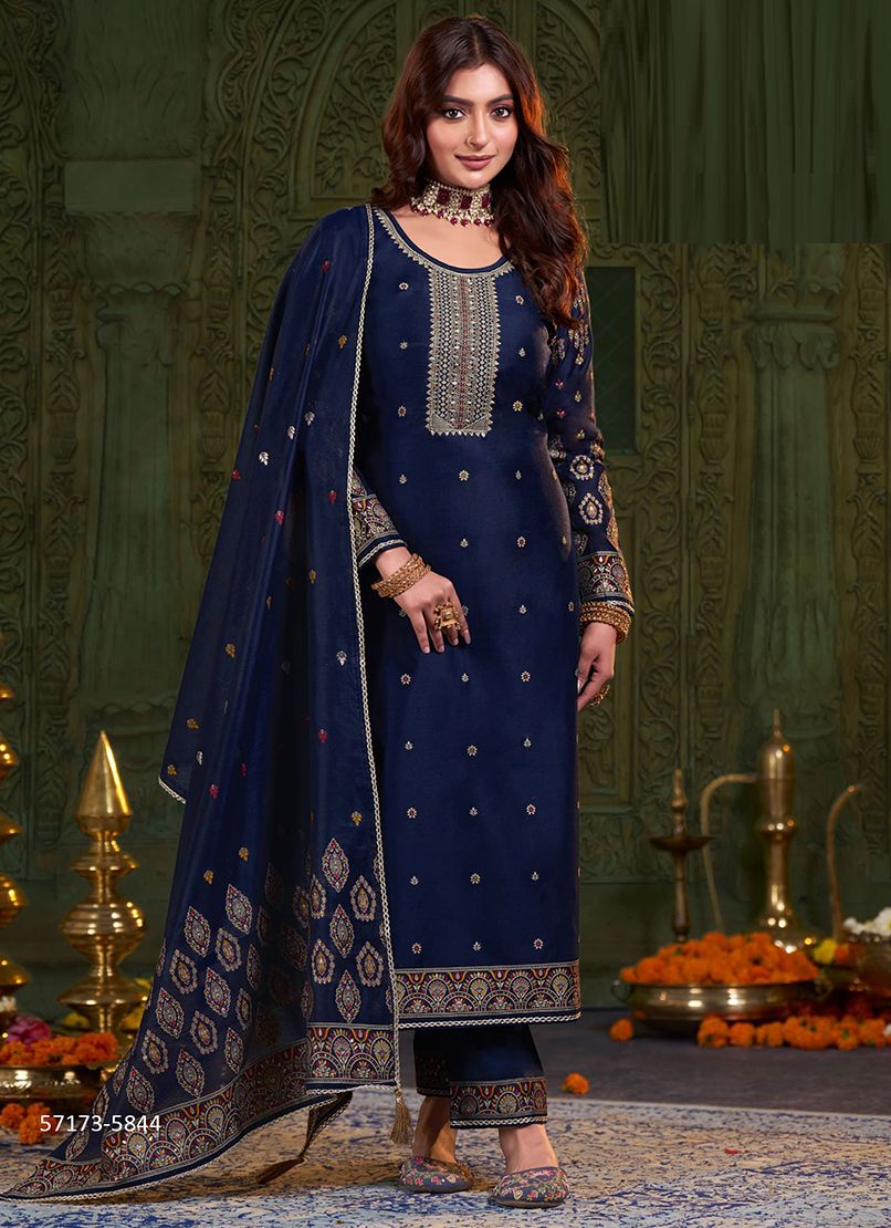 KAMLA - Catalog # 57173 (Set of 6 Readymade Salwar Suits) by Brand RANGOON