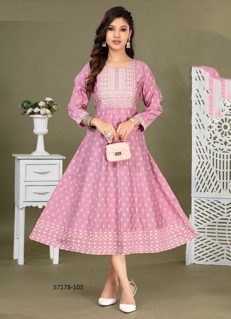 OPERA - Catalog # 57178 (Set of 6 Readymade Women's Kurtis / Tops) by Brand DEE CEE