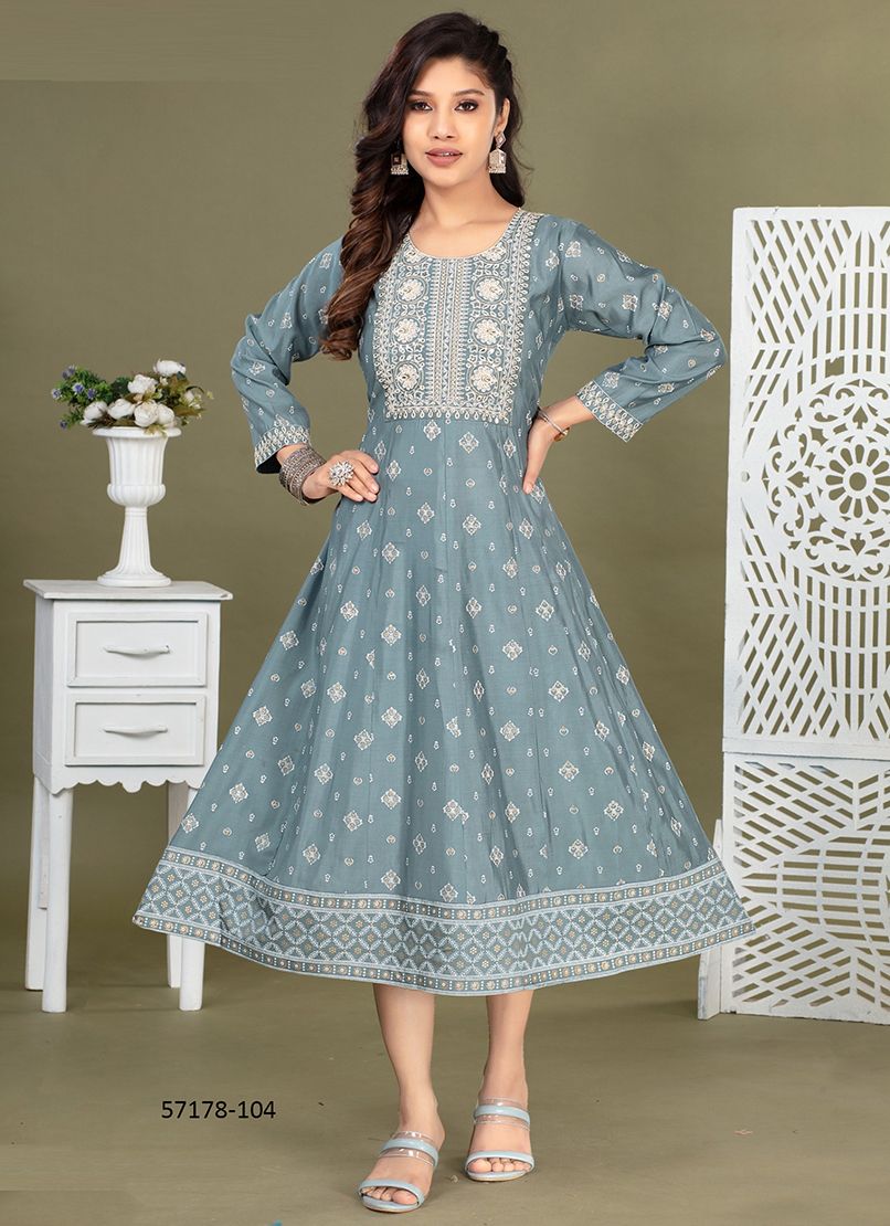 OPERA - Catalog # 57178 (Set of 6 Readymade Women's Kurtis / Tops) by Brand DEE CEE