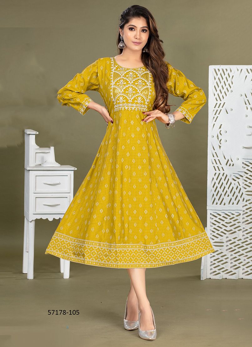 OPERA - Catalog # 57178 (Set of 6 Readymade Women's Kurtis / Tops) by Brand DEE CEE