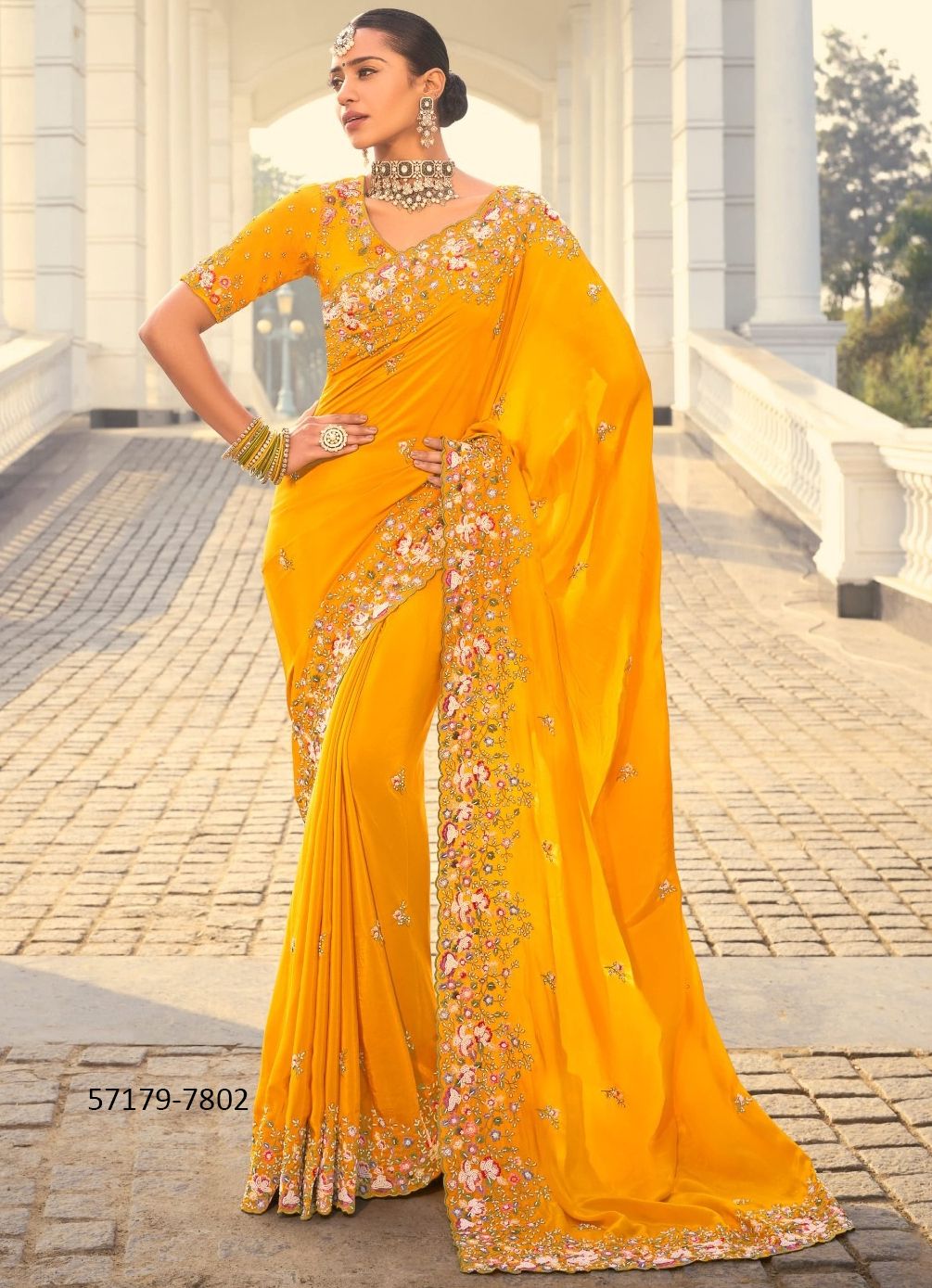 SHAHI POSHAK 3 - Catalog # 57179 (Set of 9 Sarees) by Brand M N SAREES