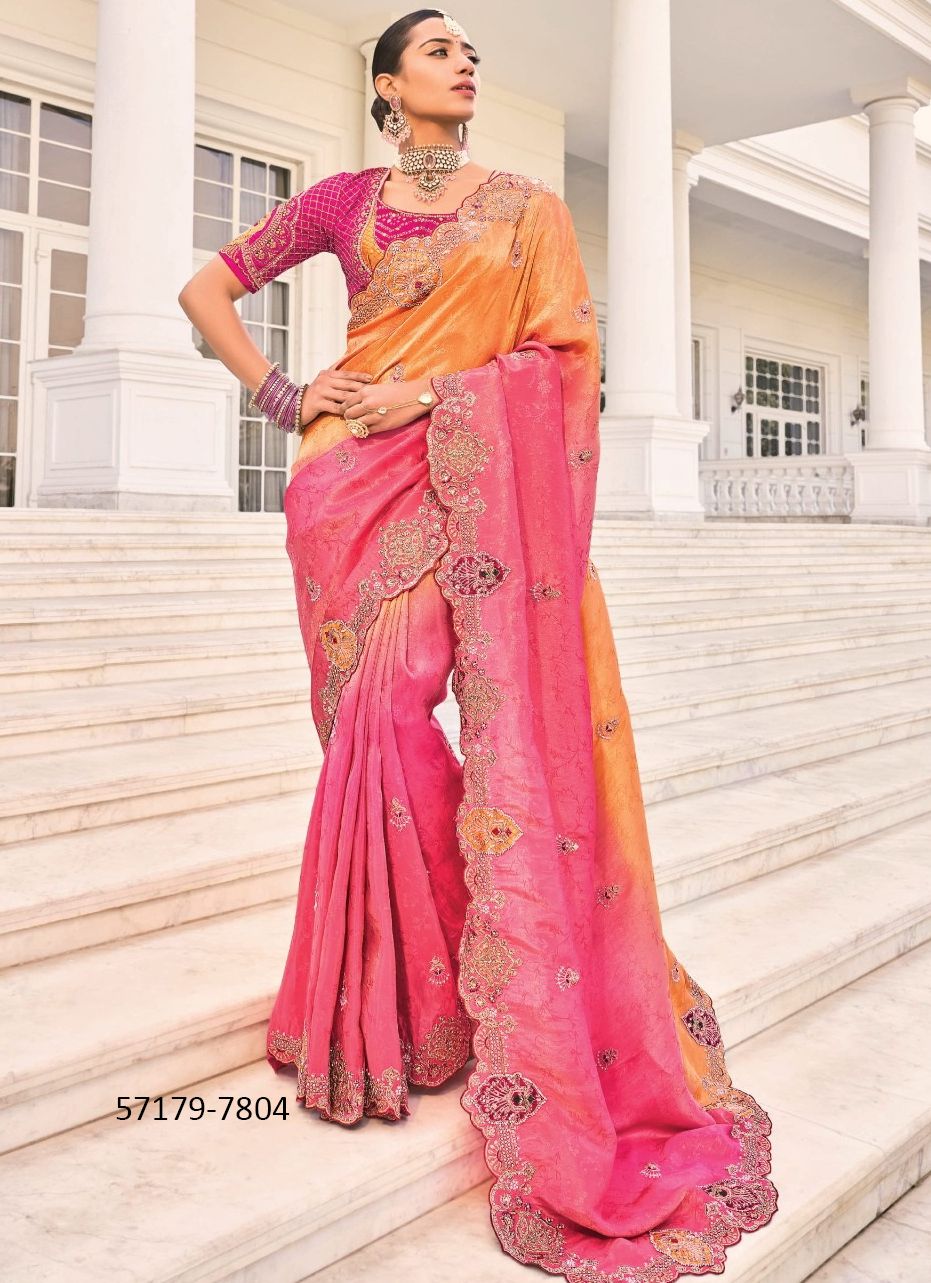 SHAHI POSHAK 3 - Catalog # 57179 (Set of 9 Sarees) by Brand M N SAREES