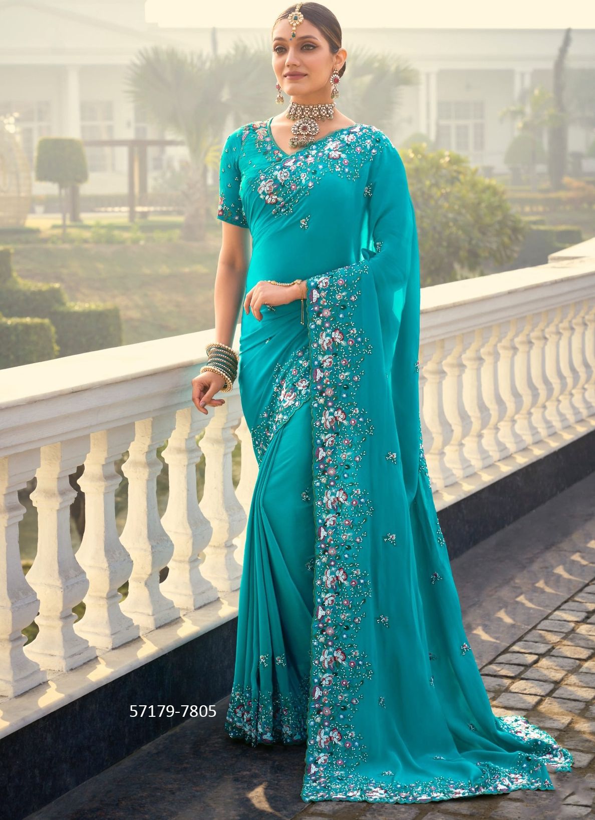 SHAHI POSHAK 3 - Catalog # 57179 (Set of 9 Sarees) by Brand M N SAREES