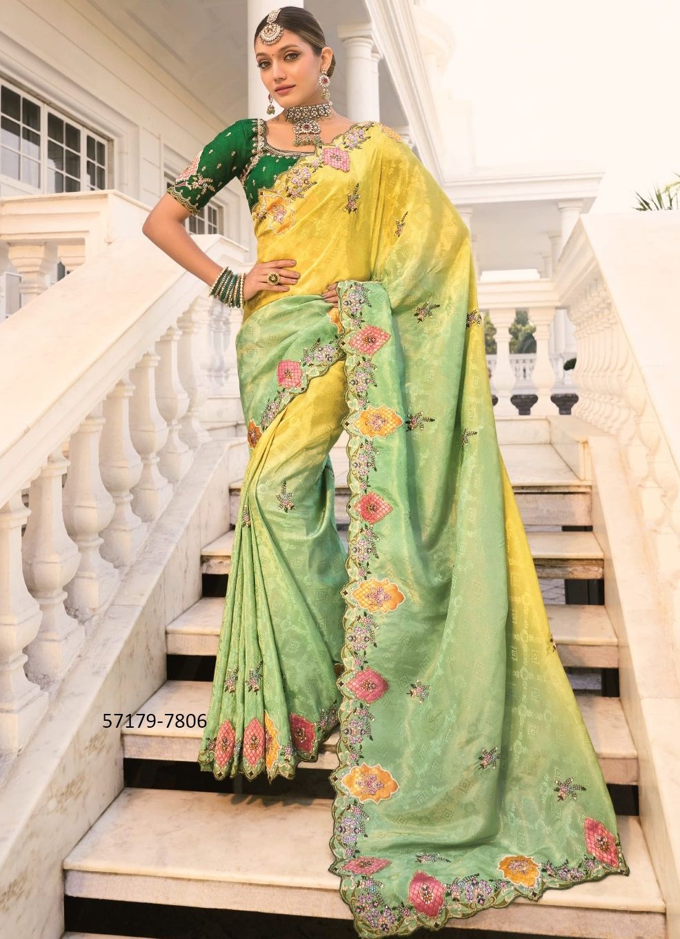 SHAHI POSHAK 3 - Catalog # 57179 (Set of 9 Sarees) by Brand M N SAREES