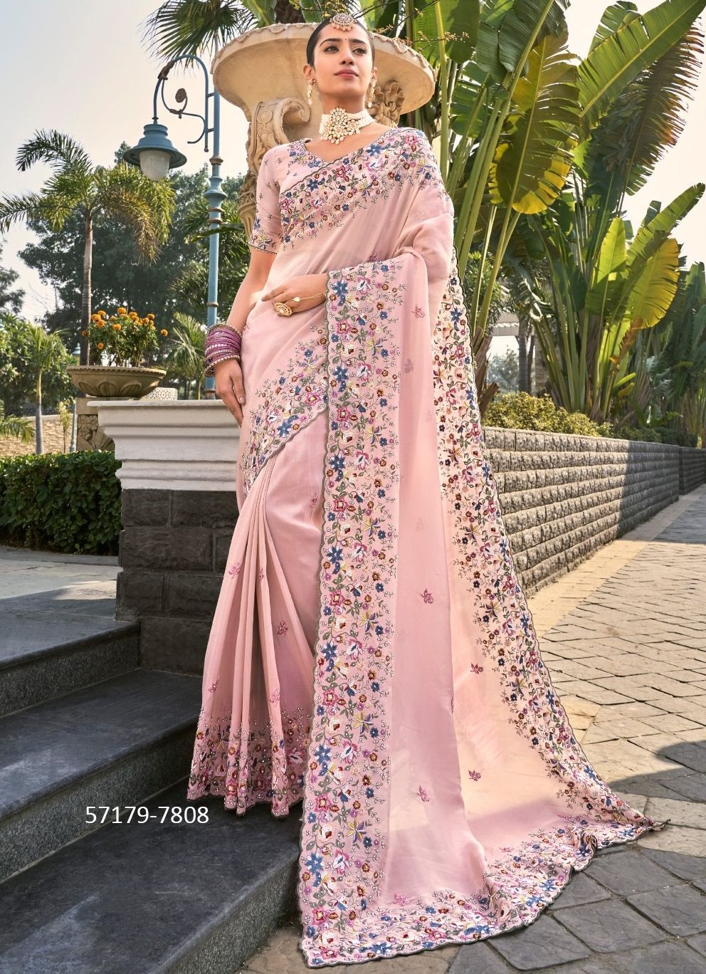 SHAHI POSHAK 3 - Catalog # 57179 (Set of 9 Sarees) by Brand M N SAREES