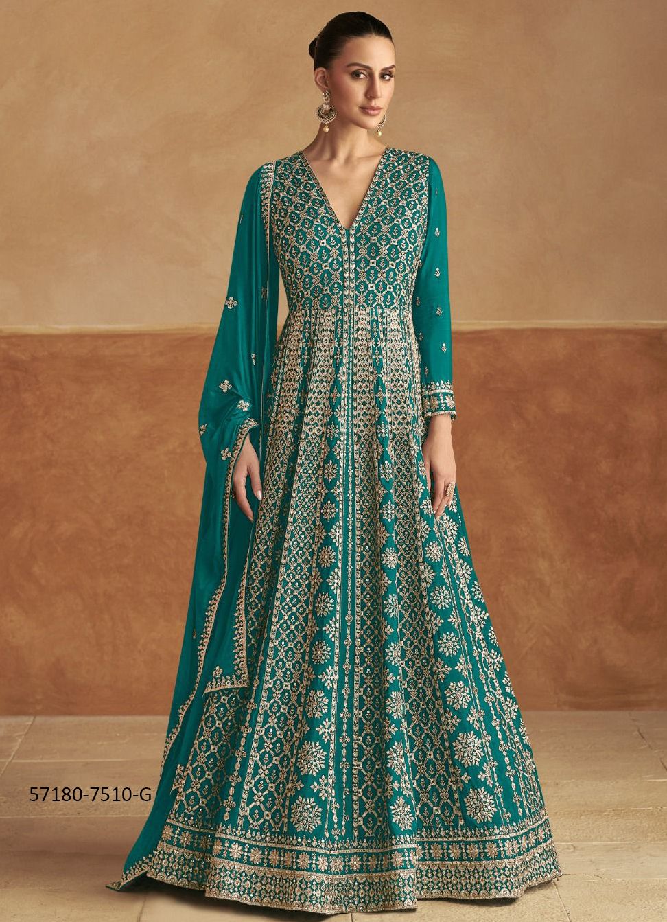 NAGMA COLORS - Catalog # 57180 (Set of 4 Readymade Gowns) by Brand GULKAYRA DESIGNER NAGMA COLORS - Catalog # 57180 (Set of 4 Readymade Gowns) by Brand GULKAYRA DESIGNER