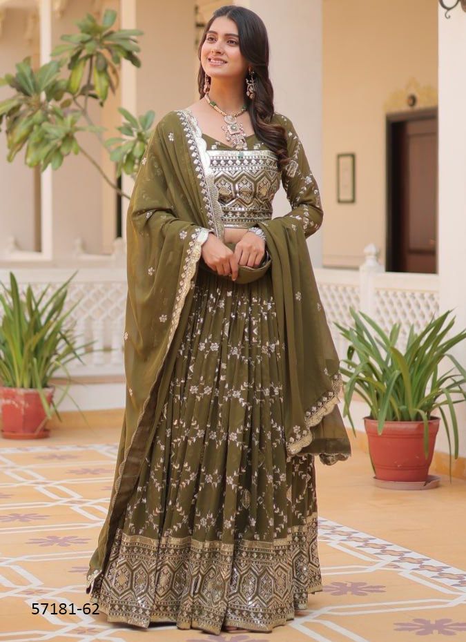 SERIES 61 - Catalog # 57181 (Set of 2 Readymade Lehengas) by Brand STROLLAY ®