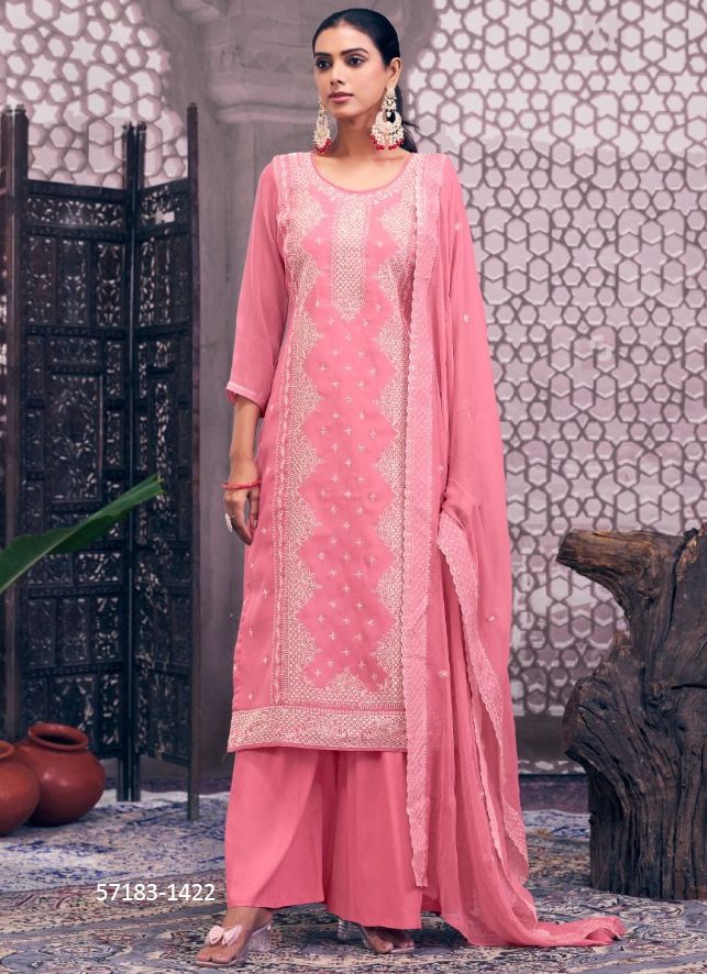 DHRITI - Catalog # 57183 (Set of 4 Semi-Stitched / Un-Stitched Suits) by Brand FOUR DOTS