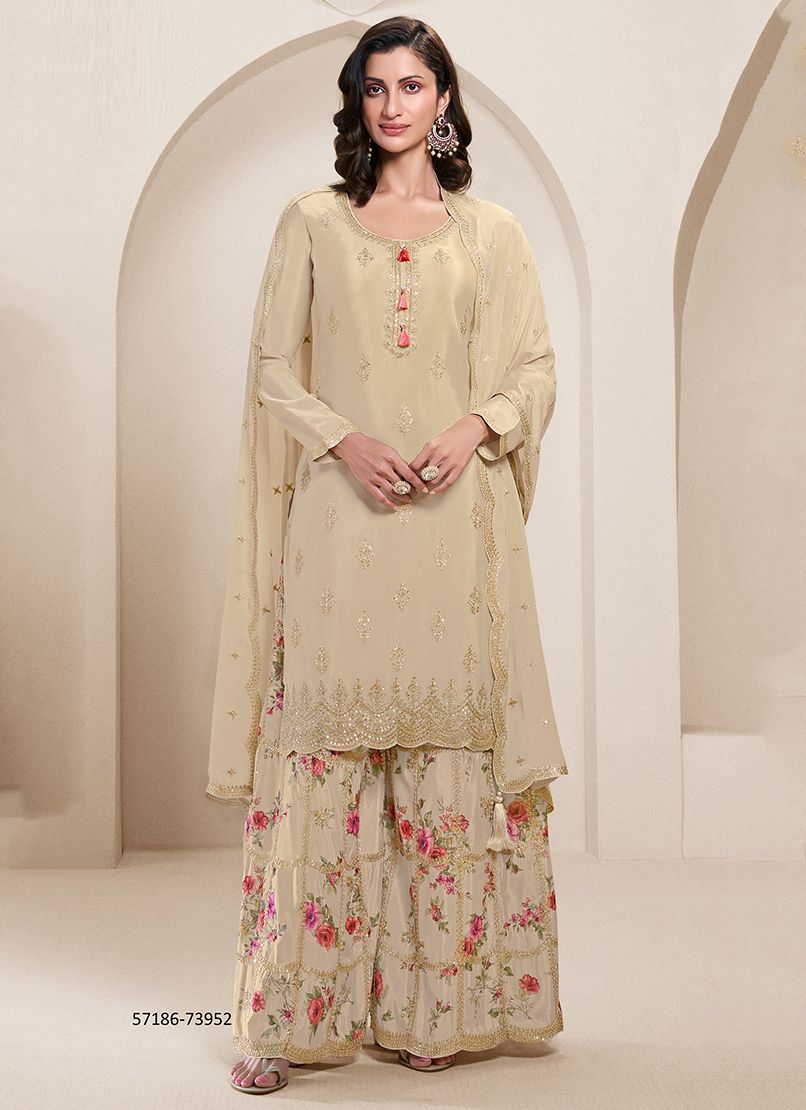 AAKRITI - Catalog # 57186 (Set of 4 Semi-Stitched / Un-Stitched Suits) by Brand VINAY FASHION LLP