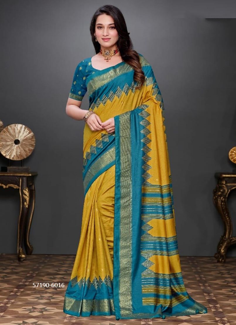 TATVAM SILK - Catalog # 57190 (Set of 7 Sarees) by Brand VIPUL FASHIONS