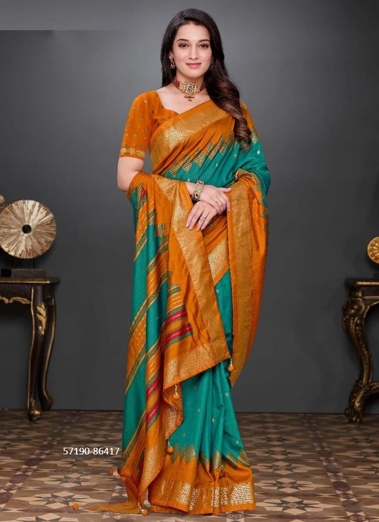 TATVAM SILK - Catalog # 57190 (Set of 7 Sarees) by Brand VIPUL FASHIONS