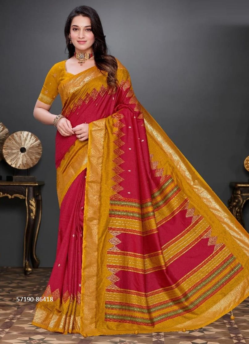 TATVAM SILK - Catalog # 57190 (Set of 7 Sarees) by Brand VIPUL FASHIONS