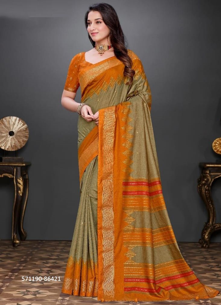 TATVAM SILK - Catalog # 57190 (Set of 7 Sarees) by Brand VIPUL FASHIONS