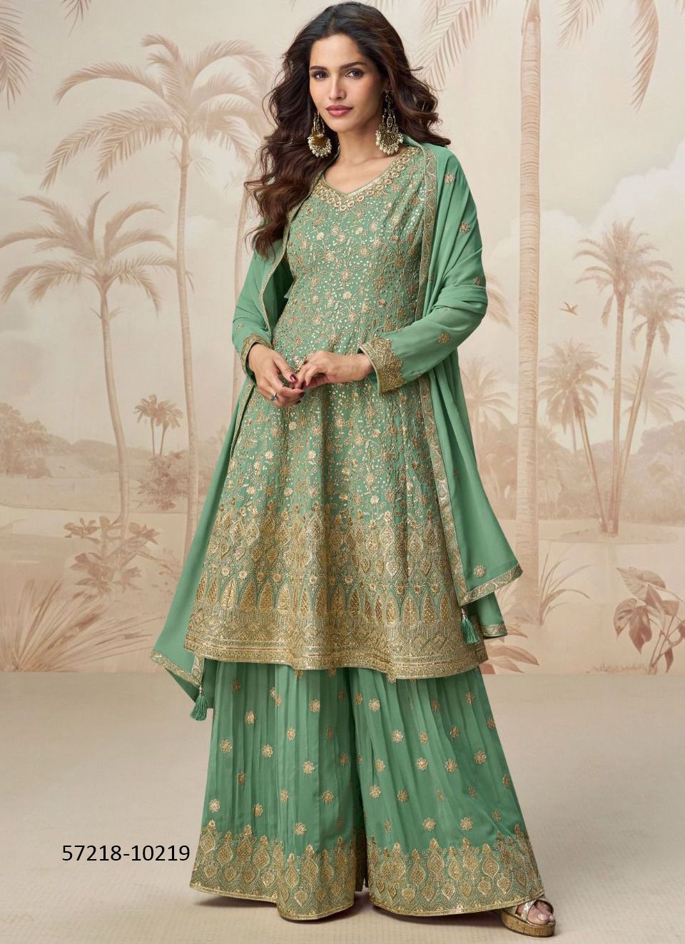 SHIVANI - Catalog # 57218 (Set of 3 Readymade Salwar Suits) by Brand AASHIRWAD