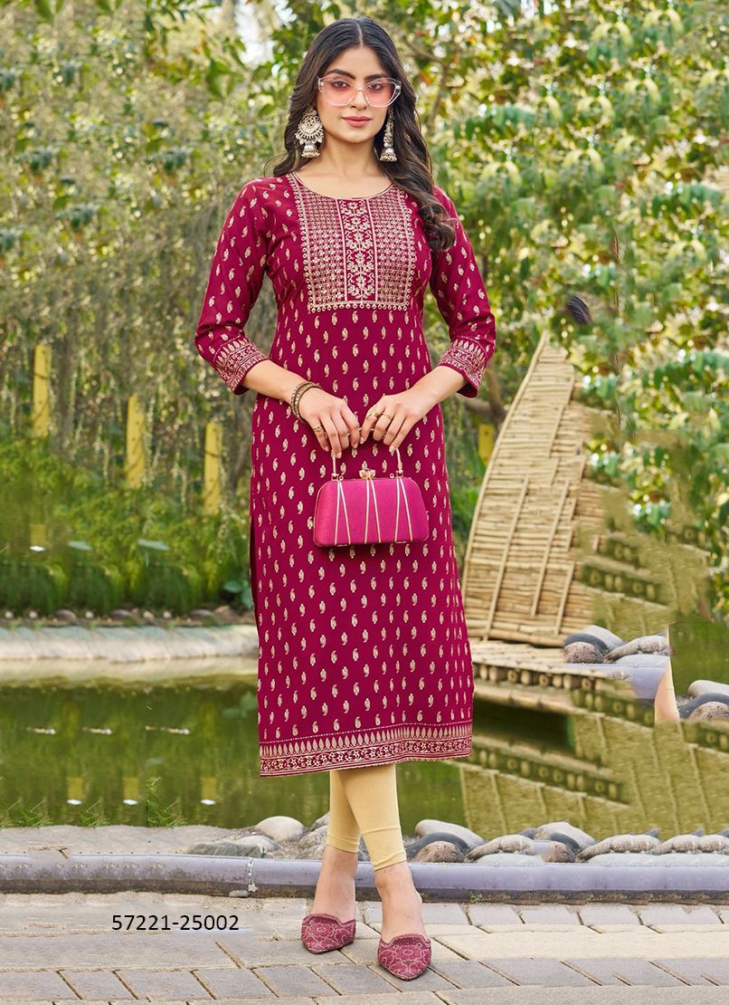 BIGG BOSS 25 - Catalog # 57221 (Set of 8 Readymade Women's Kurtis / Tops) by Brand BLUE HILLS