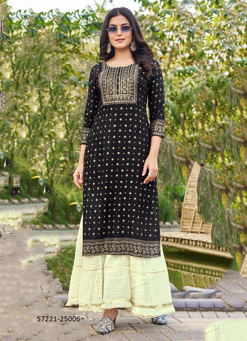 BIGG BOSS 25 - Catalog # 57221 (Set of 8 Readymade Women's Kurtis / Tops) by Brand BLUE HILLS