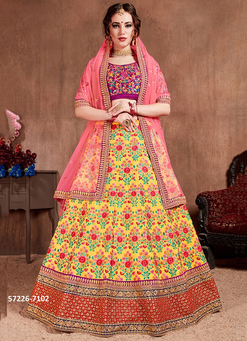 NEO TRADITIONAL 1 - Catalog # 57226 (Set of 8 Semi-Stitched Lehengas) by Brand STROLLAY ®