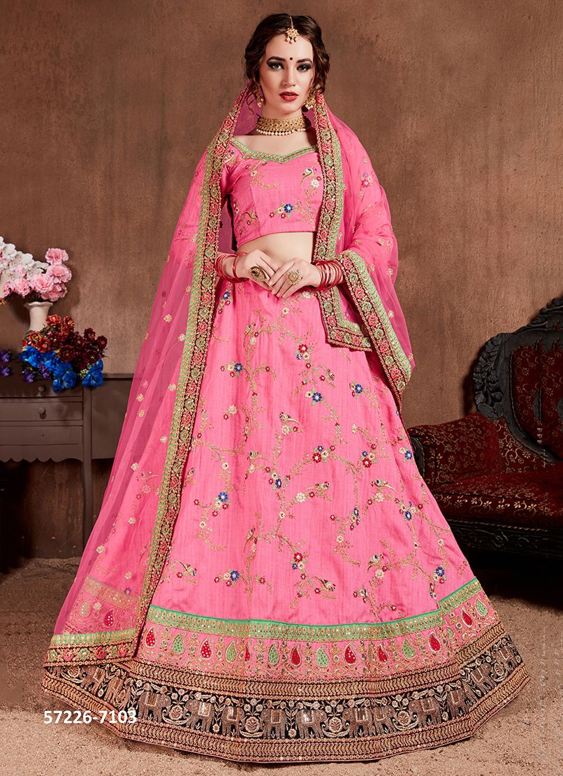 NEO TRADITIONAL 1 - Catalog # 57226 (Set of 8 Semi-Stitched Lehengas) by Brand STROLLAY ®