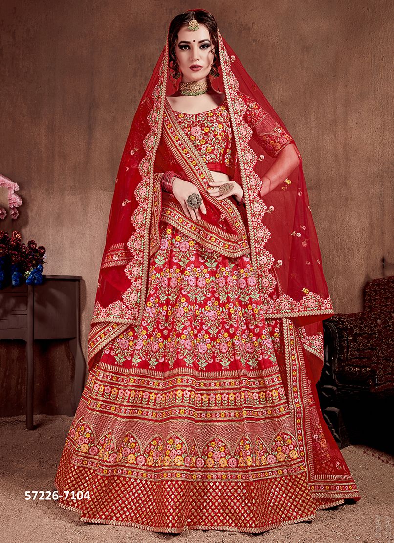 NEO TRADITIONAL 1 - Catalog # 57226 (Set of 8 Semi-Stitched Lehengas) by Brand STROLLAY ®