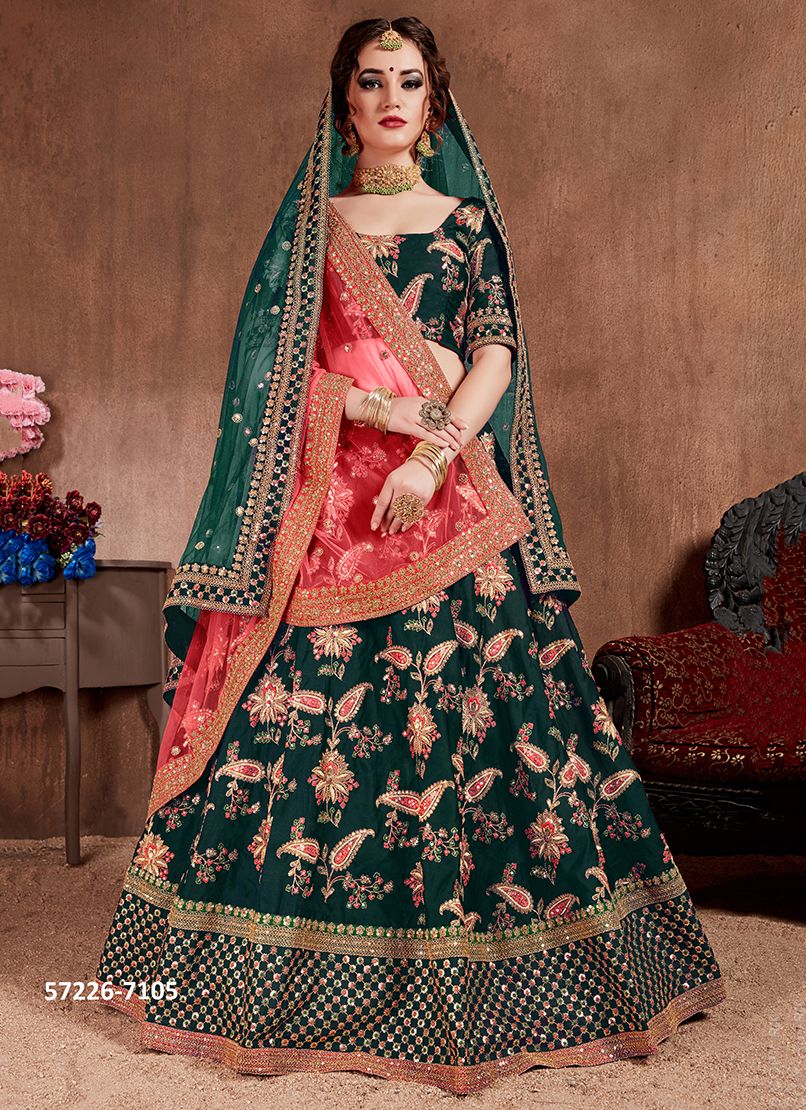NEO TRADITIONAL 1 - Catalog # 57226 (Set of 8 Semi-Stitched Lehengas) by Brand STROLLAY ®