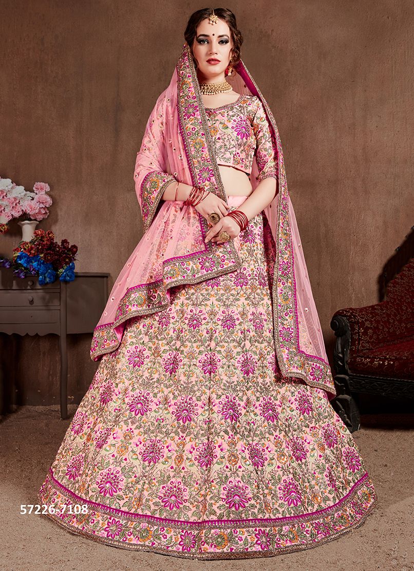 NEO TRADITIONAL 1 - Catalog # 57226 (Set of 8 Semi-Stitched Lehengas) by Brand STROLLAY ®
