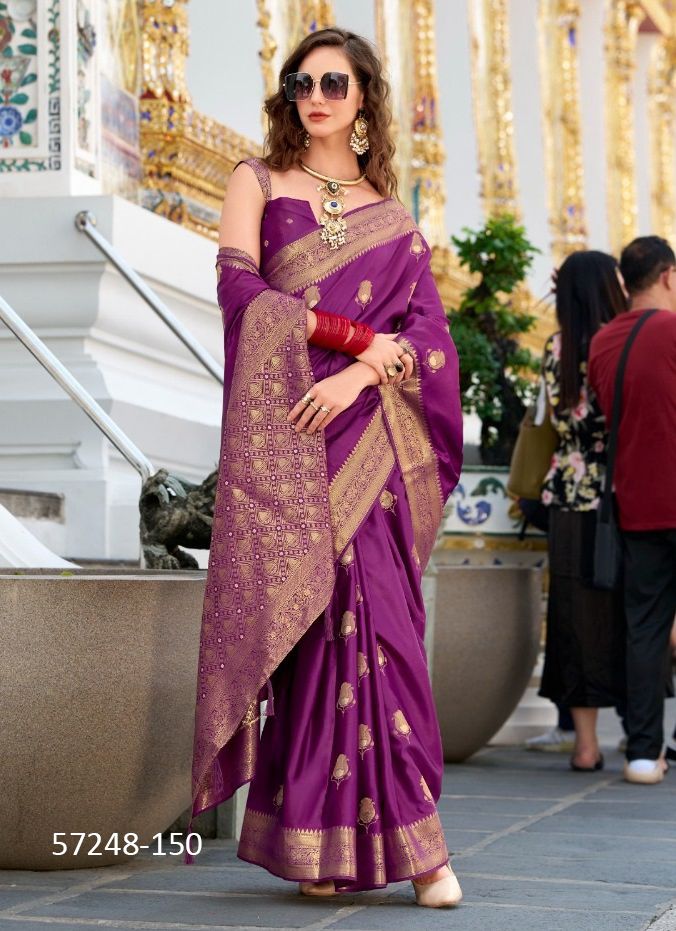 WHITE ROSE - Catalog # 57248 (Set of 6 Sarees) by Brand STROLLAY ®