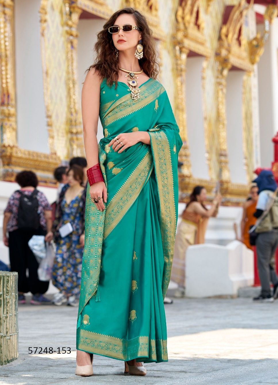 WHITE ROSE - Catalog # 57248 (Set of 6 Sarees) by Brand STROLLAY ®