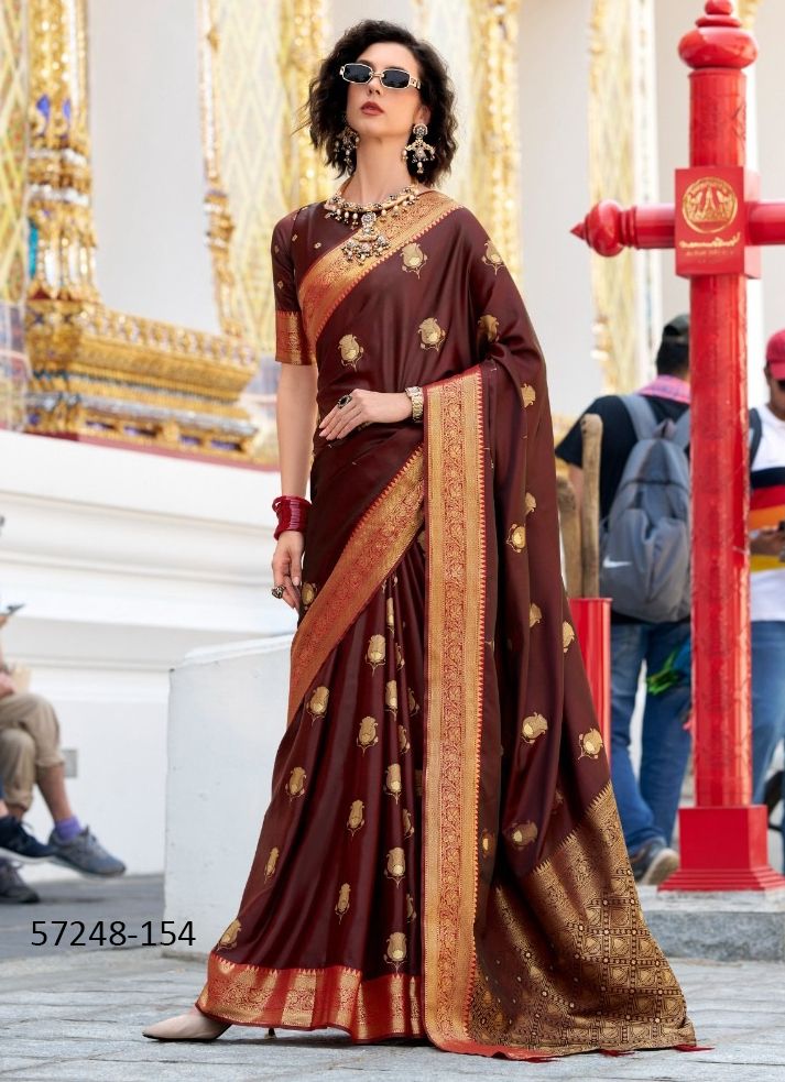 WHITE ROSE - Catalog # 57248 (Set of 6 Sarees) by Brand STROLLAY ®