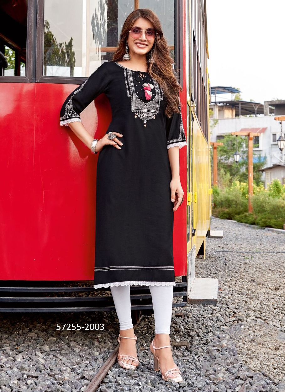 ANANYA - Catalog # 57255 (Set of 4 Readymade Women's Kurtis / Tops) by Brand WOOGLEE FASHIONS