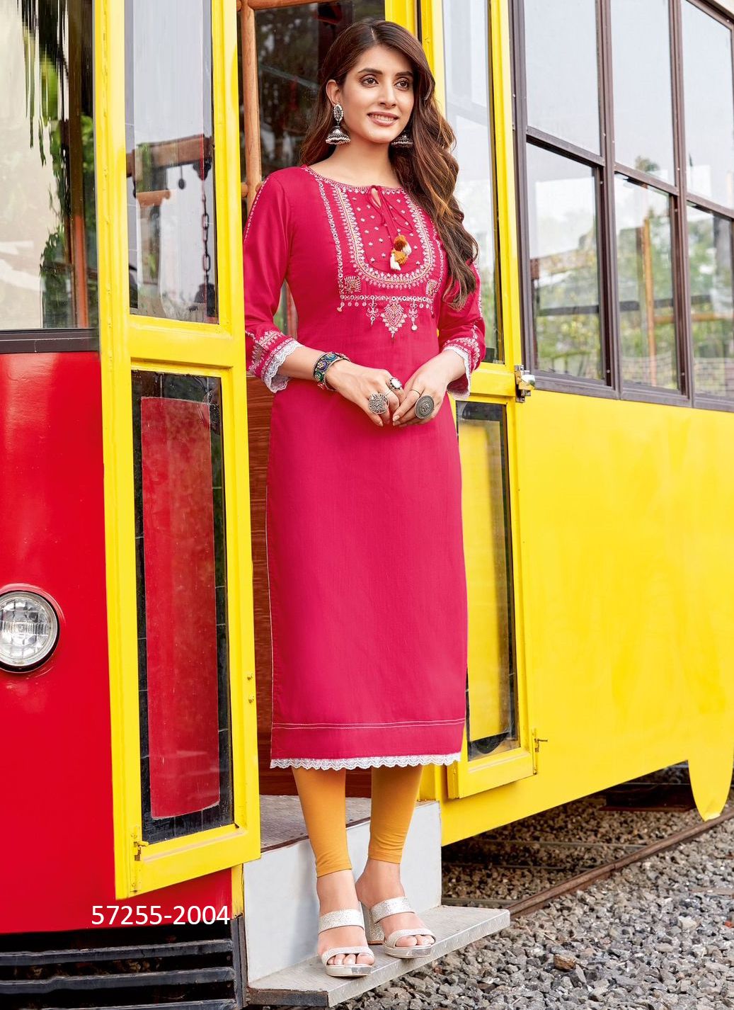 ANANYA - Catalog # 57255 (Set of 4 Readymade Women's Kurtis / Tops) by Brand WOOGLEE FASHIONS
