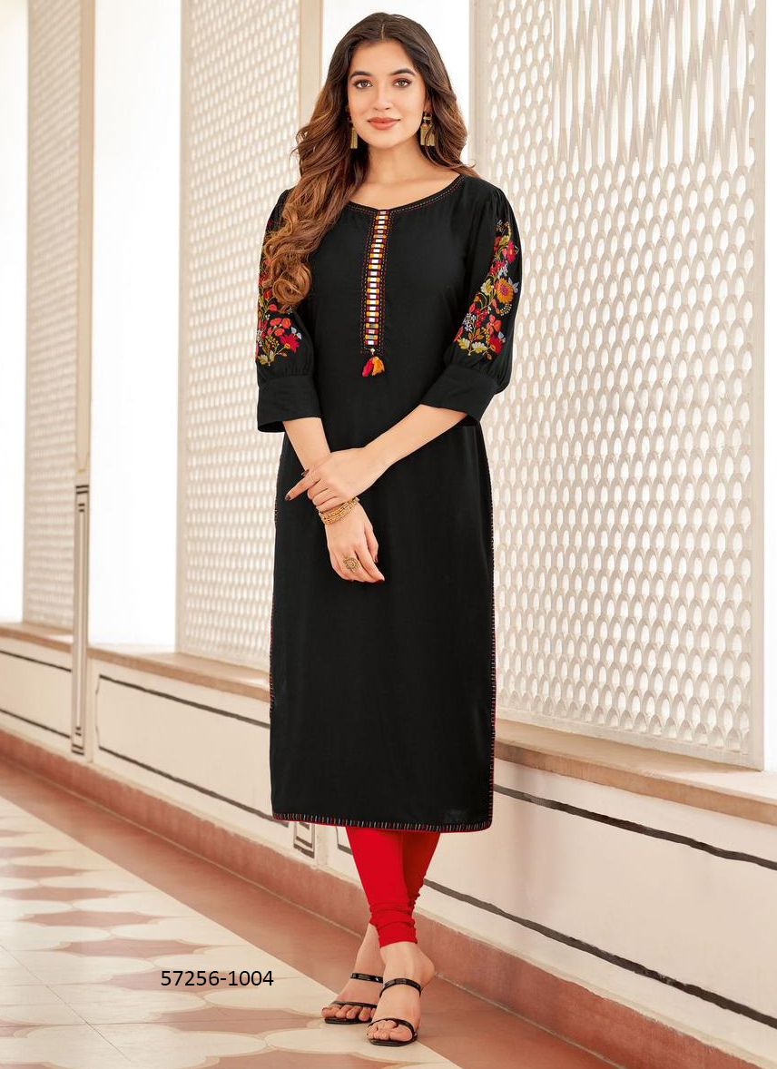 KAAMIYA - Catalog # 57256 (Set of 6 Readymade Women's Kurtis / Tops) by Brand MITTOO