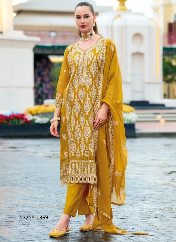 ANAYA 2 - Catalog # 57258 (Set of 3 Readymade Salwar Suits) by Brand ZAVERI WOMAN