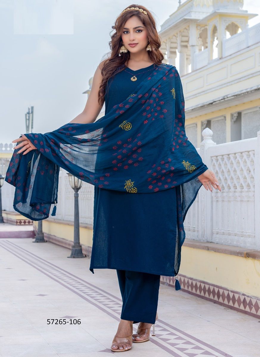 MAHIYA - Catalog # 57265 (Set of 6 Readymade Salwar Suits) by Brand OSSM