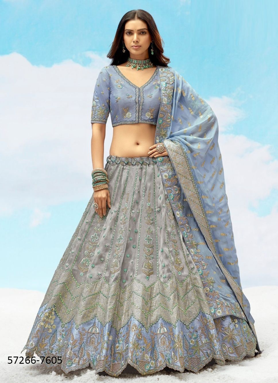 ANAARA 7601-7611 - Catalog # 57266 (Set of 11 Semi-Stitched Lehengas) by Brand TATHASTU ANAARA 7601-7611 - Catalog # 57266 (Set of 11 Semi-Stitched Lehengas) by Brand TATHASTU