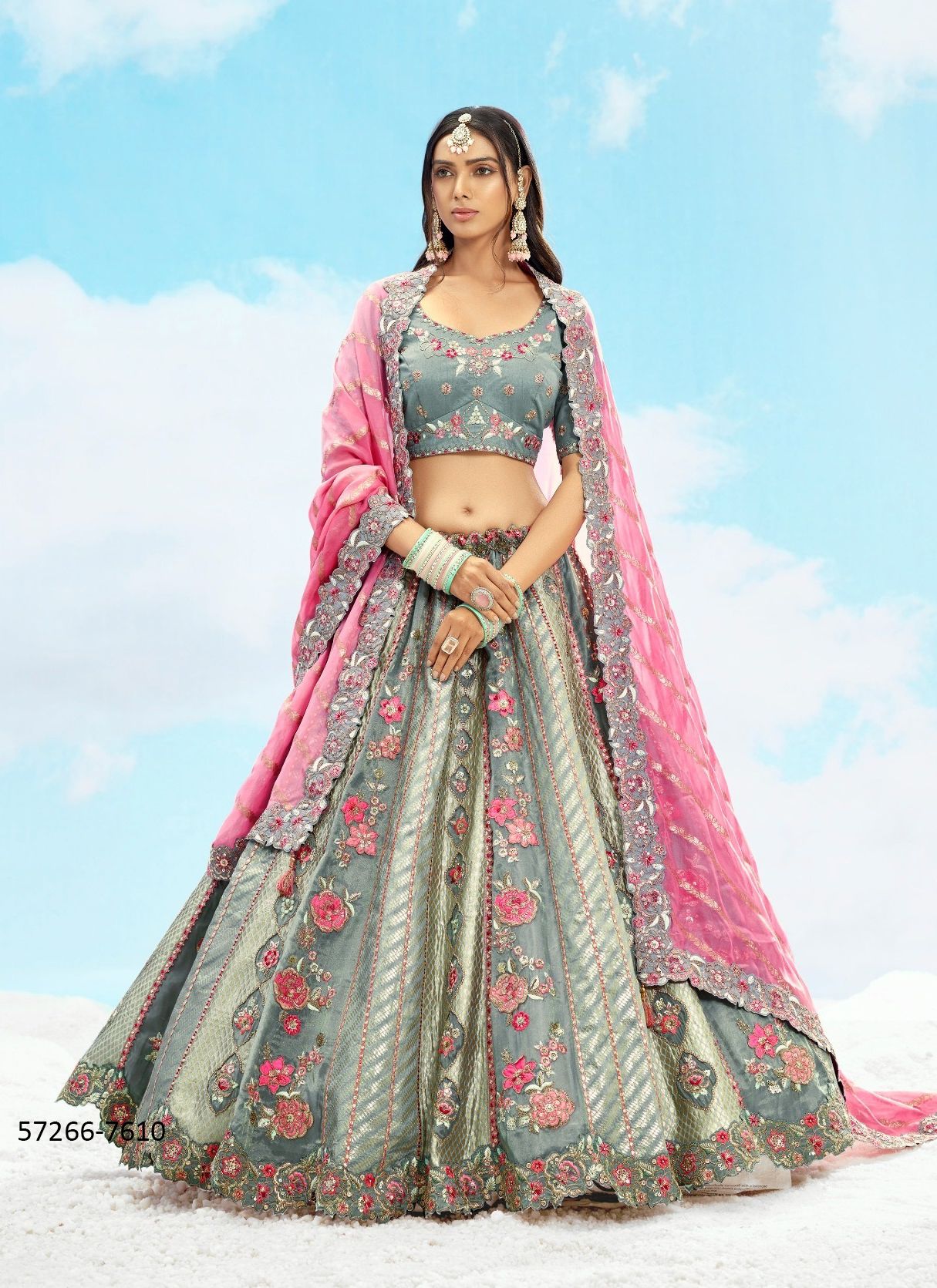 ANAARA 7601-7611 - Catalog # 57266 (Set of 11 Semi-Stitched Lehengas) by Brand TATHASTU ANAARA 7601-7611 - Catalog # 57266 (Set of 11 Semi-Stitched Lehengas) by Brand TATHASTU