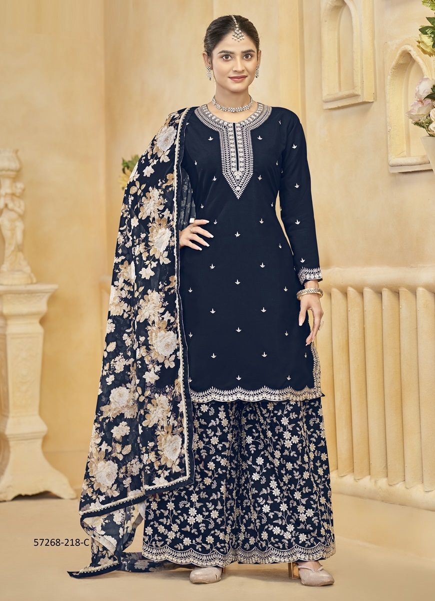 AANAYA 218 - Catalog # 57268 (Set of 4 Semi-Stitched / Un-Stitched Suits) by Brand STROLLAY ®