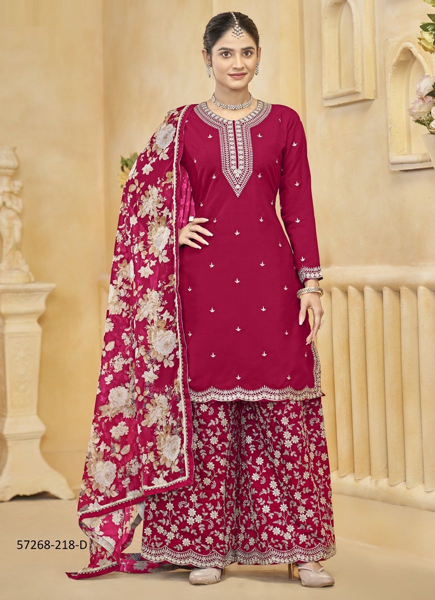 AANAYA 218 - Catalog # 57268 (Set of 4 Semi-Stitched / Un-Stitched Suits) by Brand STROLLAY ®