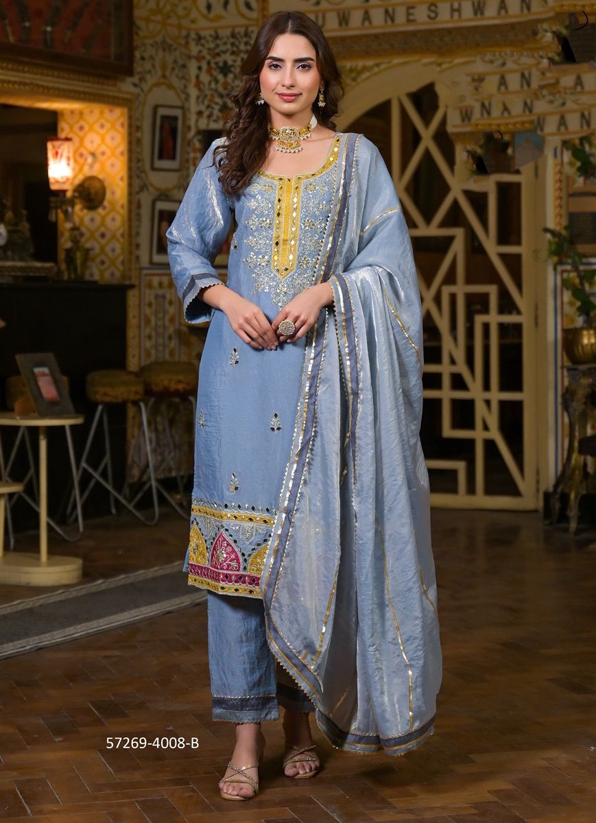 BILQUIS - Catalog # 57269 (Set of 4 SIZE-SETS [Readymade Salwar Suits]) by Brand AFSANA