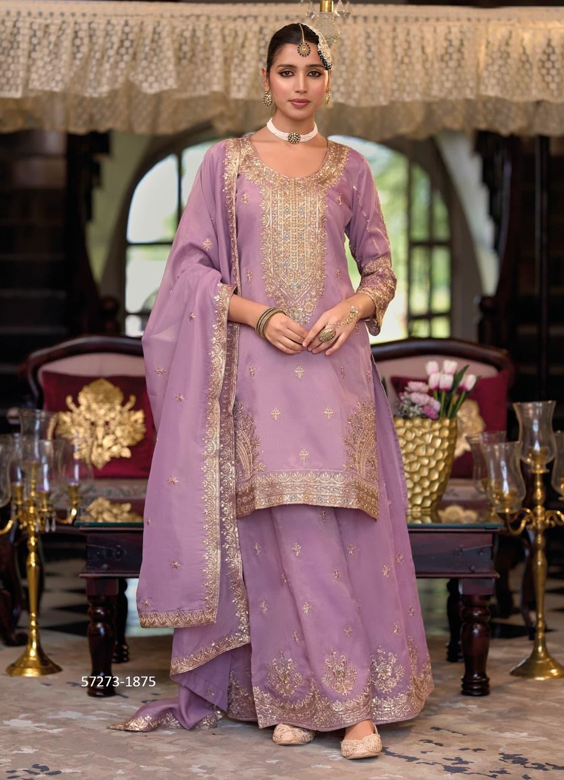COSMOSS - Catalog # 57273 (Set of 3 Readymade Salwar Suits) by Brand EBA LIFESTYLE