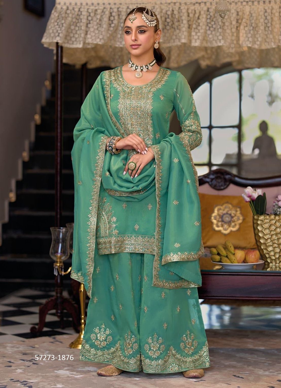 COSMOSS - Catalog # 57273 (Set of 3 Readymade Salwar Suits) by Brand EBA LIFESTYLE